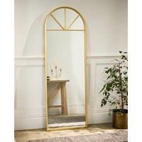 Dibor Vintage Style Gold Mirror Decorative Tall Full Length Mirror Rounded Arch Mirror H170cm x W60.5cm | Size: Large