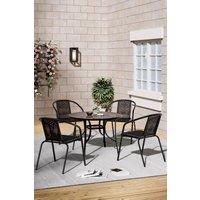 5Pcs Outdoor Garden Dining Table and Chairs Bistro Set