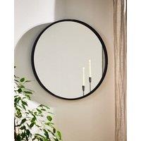 Dibor Classic Black Circular Decorative Framed Mirror Bathroom, Bedroom, Hallway Wall Mirror 60cm | Size: Medium