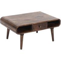 IH Design Malena Dark Mango Wood Coffee Table with Drawer in Brown
