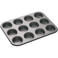 MasterClass Non-Stick 12 Hole Deep Baking Pan in Dark Grey