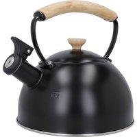 La Cafetiere Black Whistling Kettle with Wooden Handle, 1.6L