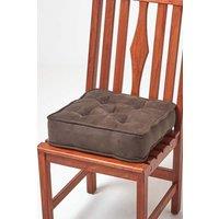 Homescapes Faux Suede Dining Chair Booster Cushion in Chocolate | Size: 40 cm x 40 cm