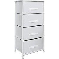 Clarisworld 4 Drawers Storage Tower Dresser - Wood Top, Sturdy Steel Frame, Organizer Unit for Bedroom, Hallway, Entryway, Closets - Laminated Fabric