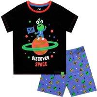 Harry Bear Boy's Alien Discover Space Short Pyjamas in Black | Size: 4-5 Years