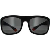 Polaroid Men's Wrap Black Orange Grey Polarized Sunglasses