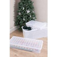Wham Festive 3 Piece Tree, Decoration & Bauble Storage Boxes in Clear