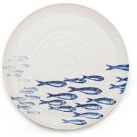 BlissHome Creatures Ceramic Round Platter with Sardines Design 36cm in White