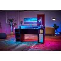 Rest Relax Simulator Gaming Desk in Black with LED Lights