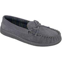 Mokkers Men's Adie Suede Moccasin Slippers in Grey | Size: 9