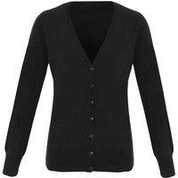 Premier Women's Essential Acrylic V Neck Cardigan in Black | Size: 12