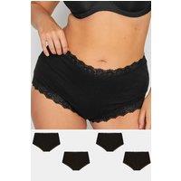Yours Women's 4 Pack Knicker Shorts in Black | Size: 18-20