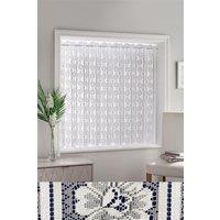 Tyrone Textiles White Floral Textured Voile Louvre Vertical Pleated Window Blind Panel | Size: 183 cm width x 137m drop
