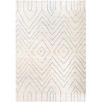 Kukoon Beige Blue Moroccan Berber Stripe Super Soft Rug | Size: 80 cm x 150 cm