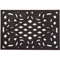 Nicoman Victorian Style Outdoor Door Mat - Heavy Duty Non-Slip Entrance Mat in Dark Brown | Size: 45 cm x 75 cm