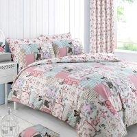 Velosso Boutique Cotton Rich Printed Duvet Cover & Pillowcase Set in Pink | Size: King