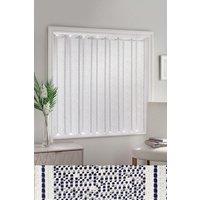 Tyrone Textiles White Plain Textured Voile Louvre Vertical Pleated Window Blind Panel | Size: 183 cm width x 137m drop