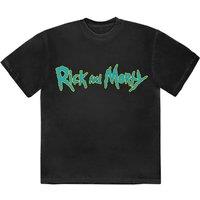 Cartoon Network Rick & Morty Logo T-Shirt in Black | Size: 2XL
