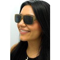 INVU Men's Rectangle Beige Cloudy Demi Blue Polarized B2130 in Brown