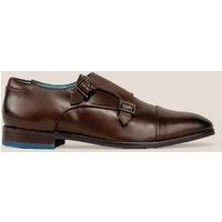 Oswin Hyde Men's Hadley Leather Monk Strap Shoes in Brown | Size: 12