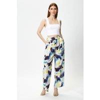 Liquorish Women's Multicolour Abstract Print Trousers | Size: 12
