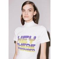 House of Holland Women's Hey There' Shrunken High Neck Tee in White | Size: XS