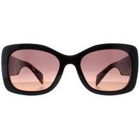 Prada Women's Oval Mahogany Brown Gradient PRA08S in Black