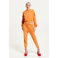 House of Holland Women's Tracksuit Bottoms with Drawstring Waist in Orange | Size: Large