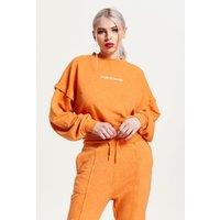 House of Holland Women's Sweatshirt in Orange with Logo | Size: Medium