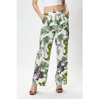 Liquorish Women's Bird & Floral Print Trousers | Size: 8