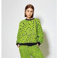 House of Holland Women's Vivid Cheetah Print Sweatshirt in Green | Size: Small