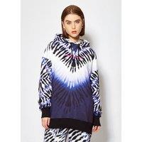 House of Holland Women's Purple&White Tie Dye Zebra Print Hoodie | Size: Medium