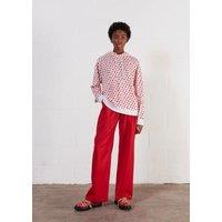 House of Holland Women's Merino Wool Red Heart Print Hoodie | Size: Large