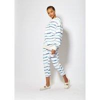 House of Holland Women's Blue Ink Stripe Capri Style Joggers | Size: Small