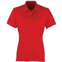 Premier Women's Coolchecker Pique Polo Shirt in Red | Size: 12