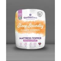 Slumberdown Temperature-Regulating Mattress Topper with Breathable Cooling Technology in White | Size: Single