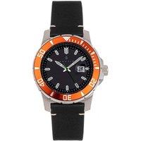 Nautis Men's Dive Pro 200 Leather-Band Watch with Date in Orange