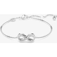 Swarovski Women's Hyperbola Rhodium Plated White Infinity Bracelet 5679664 in Silver | Size: 15.5 cm
