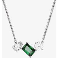 Swarovski Women's Mesmera Green Mixed Cuts Rhodium Plated Necklace 5668278 | Size: Adjustable