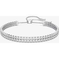 Swarovski Women's Subtle Rhodium Plated Crystal Bracelet 5221397 in Silver | Size: Adjustable