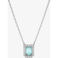 Swarovski Women's Millenia Rhodium Plated Blue Octagon Necklace 5640289 in Silver | Size: Adjustable