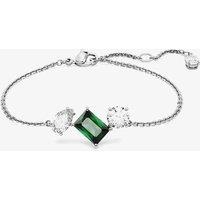 Swarovski Women's Mesmera Green Mixed Cuts Rhodium Plated Bracelet 5668360 (M) | Size: Adjustable