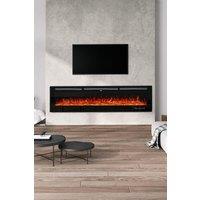 Living and Home 80 Inch Recessed & Wall Mounted Electric Fireplace with Remote in Black