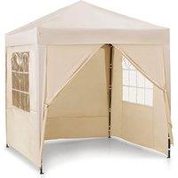 VonHaus Ivory Heavy Duty Pop Up Gazebo with Sides 2m x 2m