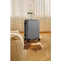 Living and Home Lightweight Hardside Travel Suitcase with Spinner Wheels, 24" Silver in Grey