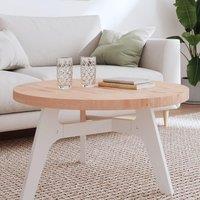 Berkfield Home Table Top 80x4 cm Round Solid Wood Beech in Brown | Size: 80x4 cm