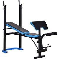 HOMCOM Adjustable Weight Bench with Leg Developer Barbell Rack for Home Gym Fitness in Black