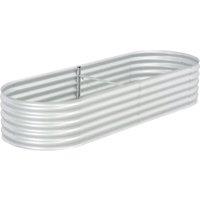 Garden Raised Bed 240x80x44 cm Galvanised Steel Silver