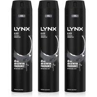 Lynx Men's XXL Black High Definition Fragrance 'BodySpray' Deo, 3x250ml