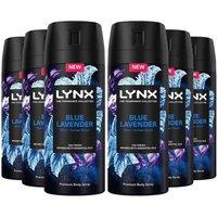 Lynx Men's Fine Fragrance Blue Lavender Deo 'Body Spray' 150ml, 6 Pack in Purple